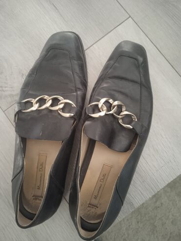 кожаные лоферы: Лоферлер, 38, Massimo Dutti, Колдонулган, түсү - Кара, Өзү алып кетүү