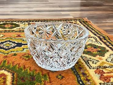 Konfet qabları: Kəsimli şüşə/kristal qab dəsti - 3 ədəd dekorativ şüşə/kristal qab - — 2
