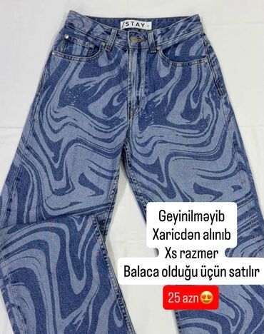 Купальники: Brend: STAY Model: qadın cins şalvar Ölçü: XS Rəng/naxış: mavi denim
