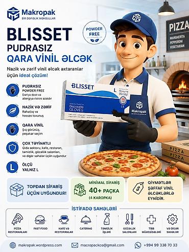 seyif qapıları: 🧤 BLISSET — PUDRASIZ QARA VİNİL ƏLCƏK Nazik və zərif qara rəngli — 1