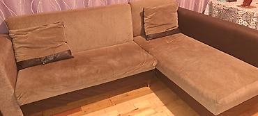 2 divan: Künc divan, İşlənmiş, Açılan, Bazalı, Vеlur parça, Çatdırılma yoxdur — 5