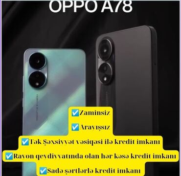 Oppo: '🪪Tək Şəxsiyyət vəsiqəsi ilə kredit imkanı 📄 Rəsmi zəmanət 1 il 📦