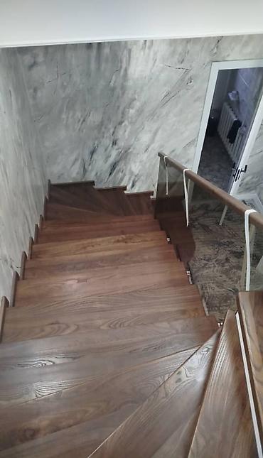 Обшивка лестниц: Лестницага заказ алабыз. Материал: кара жыгач, дуб, шпон, сосна — 9