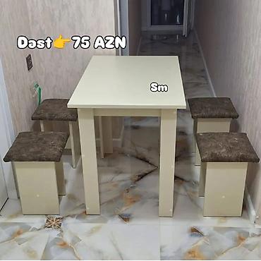 mətbəx lüstürləri: Mətbəx üçün, Yeni, Açılmayan, Dördbucaq masa, 4 stul — 1