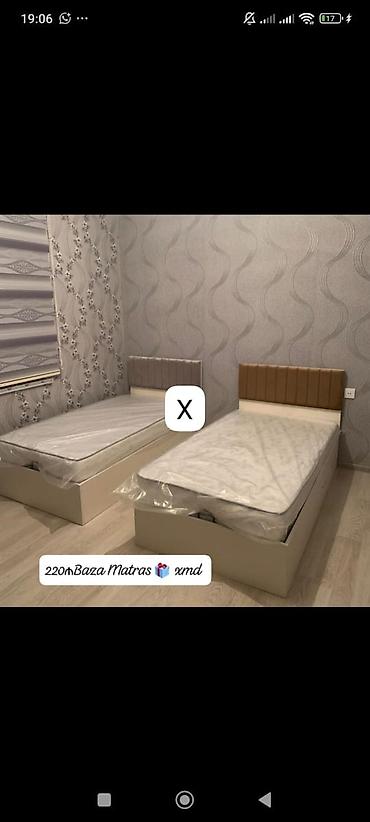 Ev üçün mebel: Tək nəfərlik çarpayı dəsti – baza + matras - Komplekt: baza çarpayı — 1