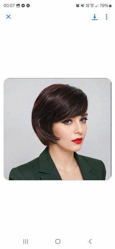 Perike i klipse: Smeđa perika sa šiškama, ravne dužine. Perika je pogodna za na lalafo.rs — 17 Perike i klipse: Smeđa perika sa šiškama, ravne dužine. Perika je pogodna za — 17