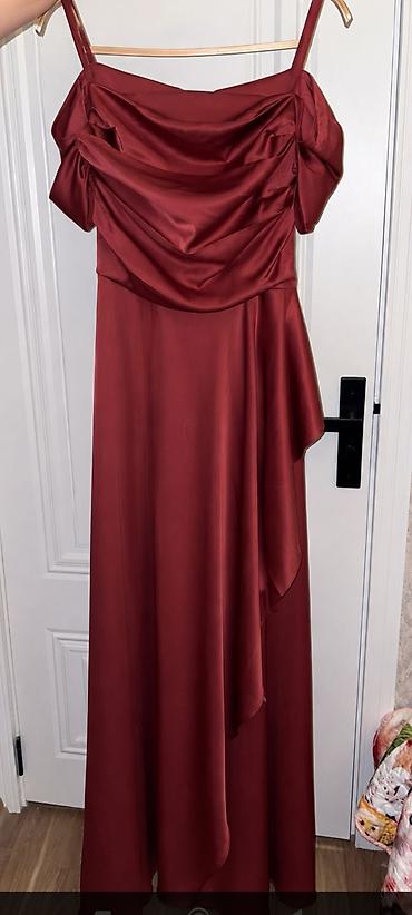 Şərab rəngində atlas maxi don 40 ölçü - Material: parlaq, axıcı