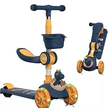 rks moped: Uşaq skuter-i – oturacaqlı, 3 təkərli, işıqlı. sebetli Xüsusiyyətlər — 6