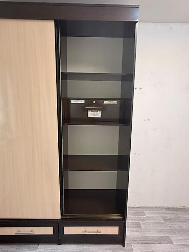 standing mirror: Шкаф-купе с зеркалом, двухдверный. - Корпус в темном оттенке, фасады — 3