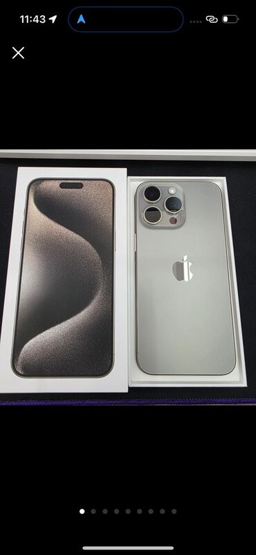 скупка айфон: IPhone 15 Pro, Б/у, 128 ГБ, Зарядное устройство, Кабель, Коробка, 100 %