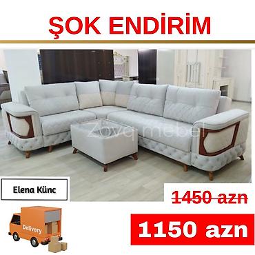 ev ucun dekor: Künc divan, Yeni, Açılan, Bazalı, Nabuk, Şəhərdaxili pulsuz çatdırılma — 1