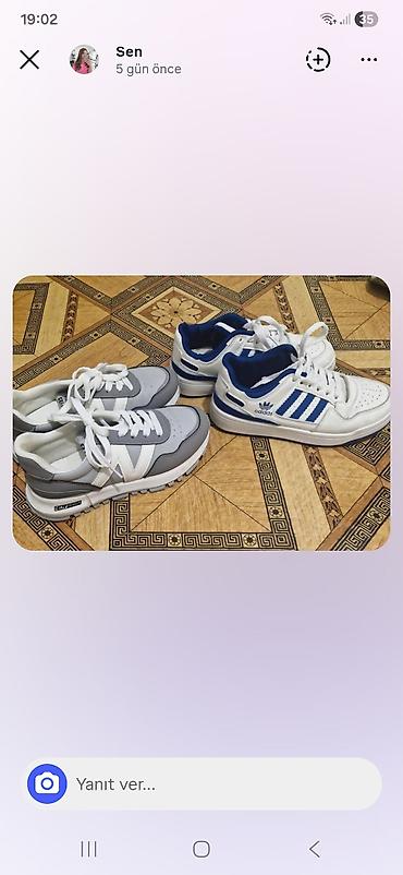usaq arabalari transformer: Uşaq idman ayaqqabıları dəsti - Model: 2 cüt - Ağ-göy zolaqlı adidas — 1