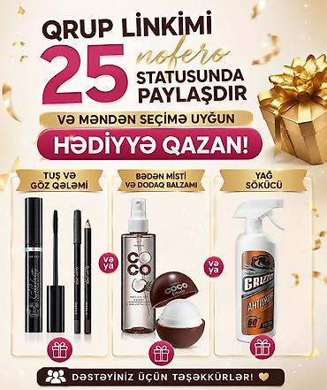 qelem seti: Kampaniya: “Qrup linkimi statusunda 25 nəfərə paylaşdır – məndən — 1