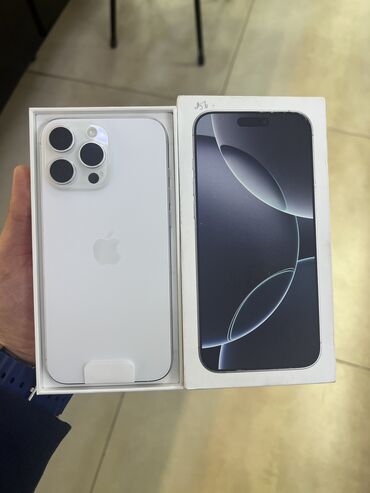 Apple iPhone: IPhone 16 Pro Max, Новый, 256 ГБ, White Titanium, Кабель, Коробка, 100 %