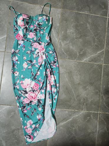 zara haljina sa resama: S (EU 36), color - Turquoise, Evening, Without sleeves