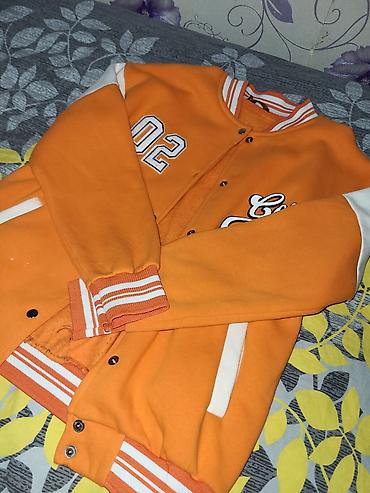 sumqayitda jaket: Narıncı rəngli kollec üslubunda jaket - Rəng: parlaq narıncı, ağ — 2