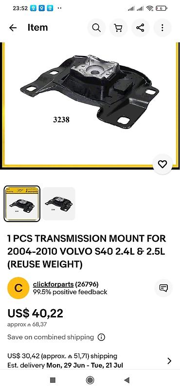 prius disk kalpagi: Volvo S40 üçün ehtiyat hissələri paketi 1) Yuxarı hava qəbul — 7