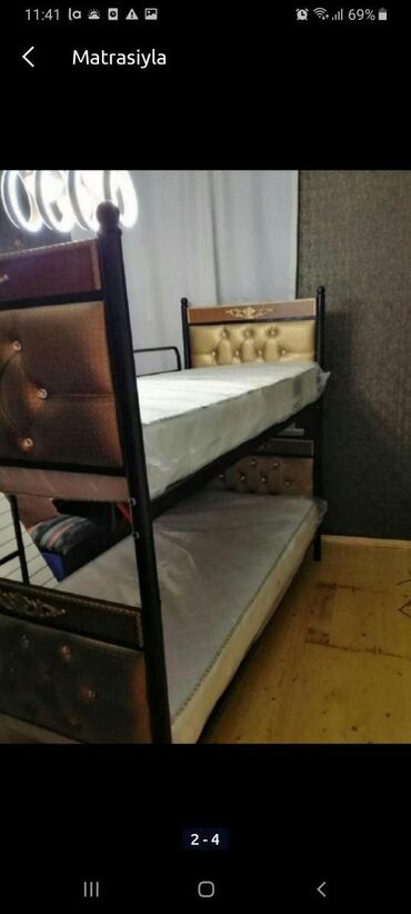 Sifarişlə çarpayılar: Kravatlar Matrasla 200 azn Her novde her rengde 1 mertebe ve 2 mertebe — 17