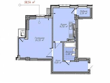 2х ком квартира в бишкеке: 2 бөлмө, 58 кв. м, Элитка, 6 кабат