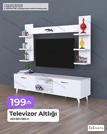 TV altlığı: Televizor altlığı və divar rəfi dəsti Ölçü: 40 × 50 × 180 sm — 1