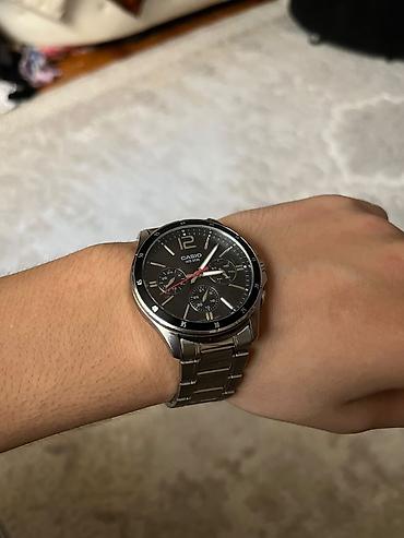 saat alıram: Casio kişi saatı – klassik metal qolbaqlı, paslanmayan poladdan korpus — 1