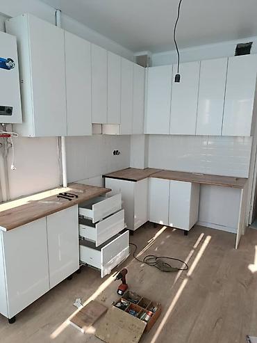 silver kitchen: Кухонный гарнитур угловой, белый глянец - Комплектация: напольные и — 3