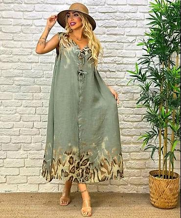 ara baletanke: Letnja maxi haljina bez rukava sa animal print detaljima - Kroj — 2