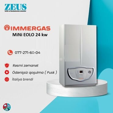 Ventilyatorlar: Kombi İmmergas 24 kVt, Pulsuz quraşdırma, Zəmanətli