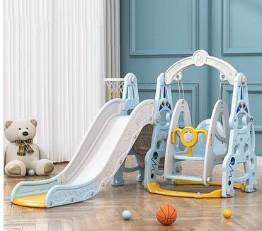 Другая детская мебель: Детский игровой комплекс UrbanKit с горкой, качелью и баскетбольным
