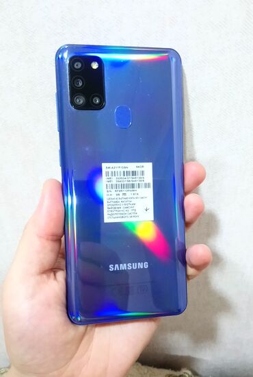 samsun s24: Samsung Galaxy A21S, 64 ГБ, цвет - Синий, Сенсорный