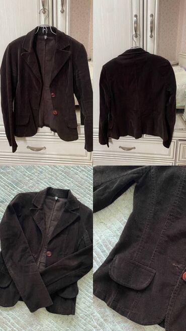 пальто мужская: Женский Вельветовый коричневый пиджак😍размер XS-S,цена 500сом