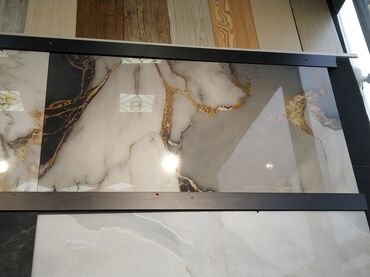 kafel və metlax: Mərmər naxışlı keramika plitələri – iri ölçülü dekor panel - Dizayn