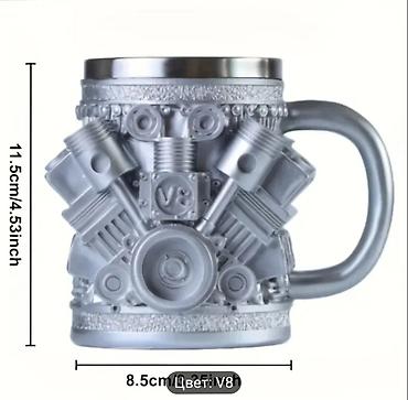 karaca qab: Fincanlar, rəng - Boz, Metal, 1 əd — 3