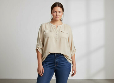 czarne eleganckie bluzki plus size: Bluzka damska, rozmiar 6XL