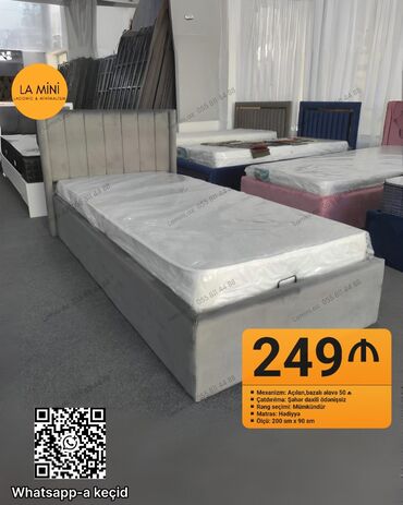 Sifarişlə mətbəx mebeli: Təknəfərlik çarpayı, Bazalı, Matras ilə