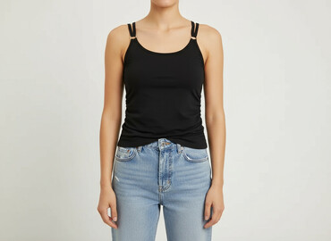 czarne obcisła bluzki: T-shirt damski, rozmiar S