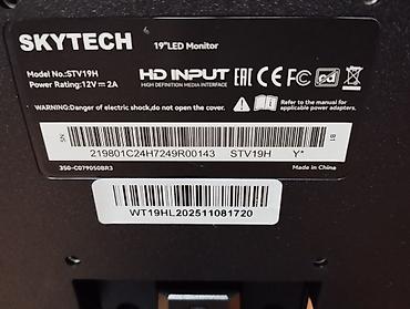 Monitorlar: SKYTECH Led Monitor Model:STV19H İnterfeys: VGA/HDMİ 19 ekran led — 16