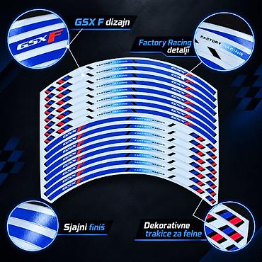 skuter 49: Suzuki GSX-F Trakice za Felne – Factory Racing Nalepn - 2870 Suzuki — 2