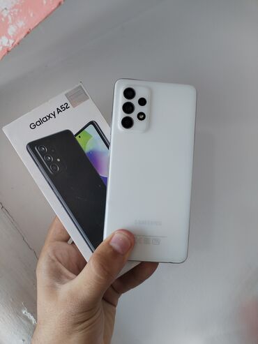 телефон флай ezzy trendy: Samsung Galaxy A52, 128 ГБ, цвет - Белый, Кнопочный, Отпечаток пальца, Две SIM карты