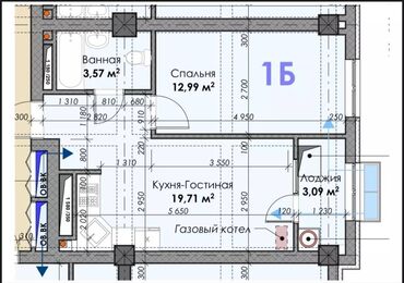 Продажа домов: 1 комната, 39 м², Элитка, 11 этаж, ПСО (под самоотделку)