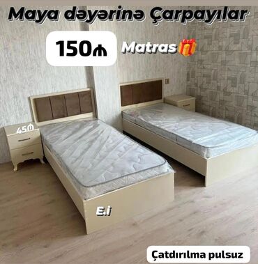 Çarpayılar: Təknəfərlik çarpayı, Bazasız, Matras ilə, Siyirməsiz — 17