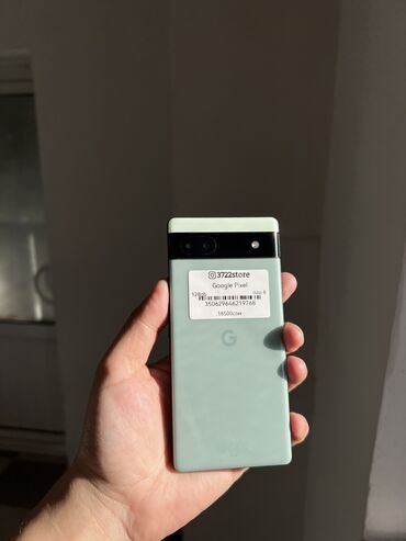 телефон россрочка: Google Pixel 6A, Б/у, 128 ГБ, цвет - Зеленый, 1 SIM