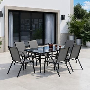 cusko: Baštenska garnitura Bali – set 6 stolica + sto (šifra proizvoda — 1