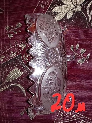xonca konfeti: Şüşə/kristal dekorativ qab - Material: qalın, şəffaf şüşə (kristal — 1