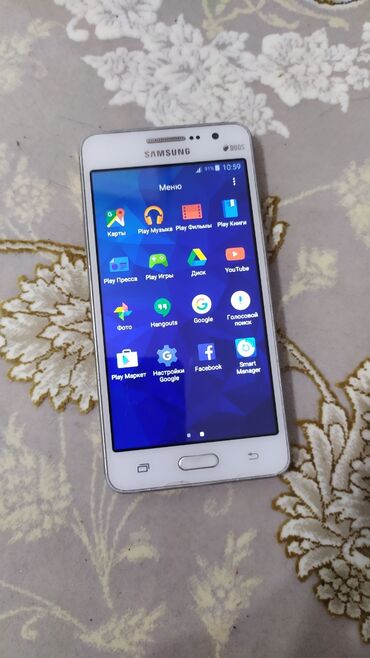 Samsung: Samsung Galaxy Grand Dual Sim, Б/у, 8 ГБ, цвет - Белый, 2 SIM