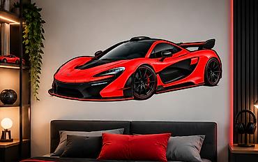 tisot sat: Auto Nalepnica za Zid – 103x40 cm Sportski Auto - 2890 # Zidna — 2