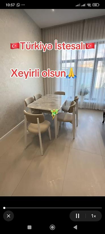 taxta stol stul: Yeni, Açılmayan, Dördbucaq masa, 6 stul — 1