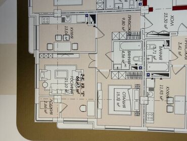 Продажа квартир: 2 комнаты, 66 м², Элитка, 10 этаж, ПСО (под самоотделку)