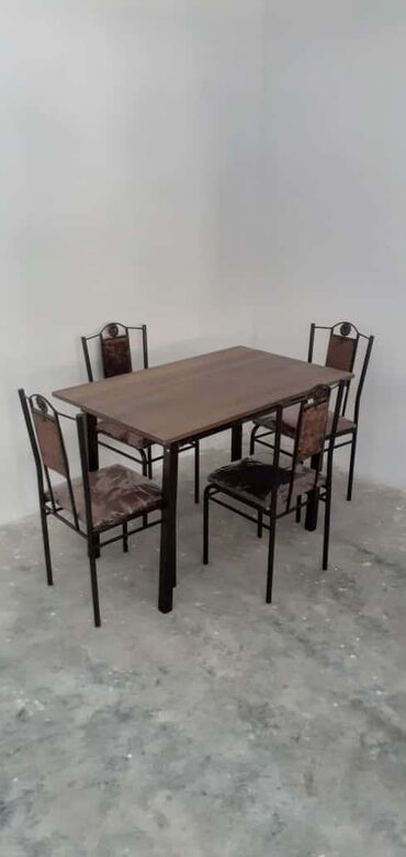 пеленальный стол: Mətbəx üçün, Dördbucaq masa, 4 stul