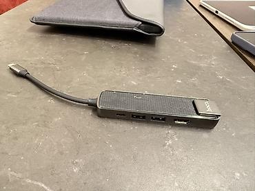 extender hdmi: USB-C хаб Hoco HB23, HDMI/USB3.0/USB2.0/RJ45/PD, 60 ВТ, 3 А — 1